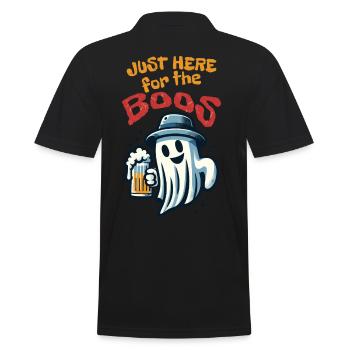 Halloween Ghost Party with Beer and Alcohol - Men's Polo Shirt - black - Back - Kai (181cm)