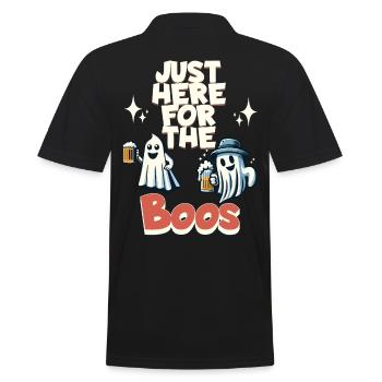 Halloween Ghost Party with Beer and Alcohol - Men's Polo Shirt - black - Back - Kai (181cm)