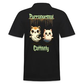 Tenue drôle d’Halloween avec des chats fantômes mignons - Polo Homme - noir - Dos - Kai (181cm)