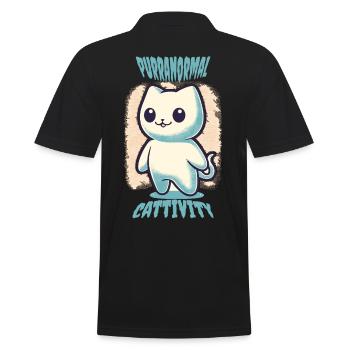 Tenue drôle d’Halloween avec des chats fantômes mignons - Polo Homme - noir - Dos - Kai (181cm)