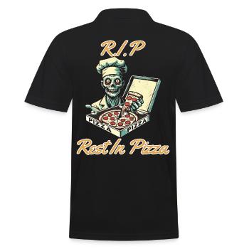 Rest In Pizza Drôle d’amateur de pizza Dire - Polo Homme - noir - Dos - Kai (181cm)