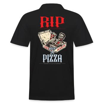 Effrayant Drôle Pizza Lover Zombie - Polo Homme - noir - Dos - Kai (181cm)