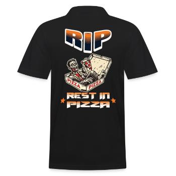 Effrayant Drôle Pizza Lover Zombie - Polo Homme - noir - Dos - Kai (181cm)