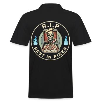 Rest In Pizza Drôle d’amateur de pizza Dire - Polo Homme - noir - Dos - Kai (181cm)
