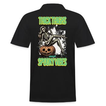 Thick Thighs And Spooky Vibes Halloween Girls - Männer Poloshirt - Schwarz - Hinten - Kai (181cm)