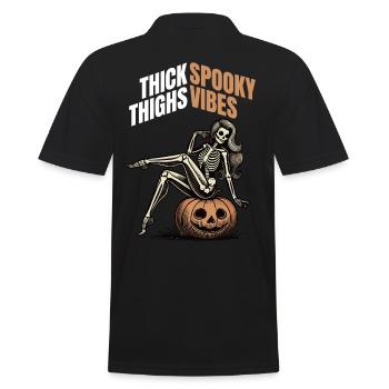 Thick Thighs And Spooky Vibes Halloween Girls - Männer Poloshirt - Schwarz - Hinten - Kai (181cm)