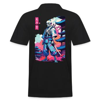 Oni Skeleton Samurai Vaporwave Aesthetic - Men's Polo Shirt - black - Back - Kai (181cm)