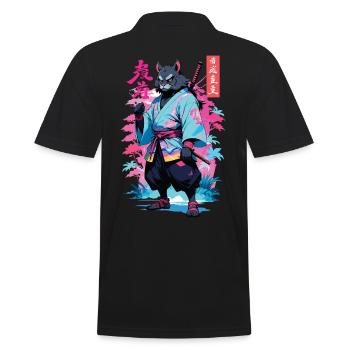 Tanuki Yokai Vaporwave Esthétique Art des samouraïs - Polo Homme - noir - Dos - Kai (181cm)