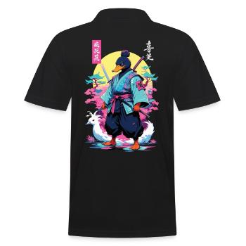 Samouraï Canard Esthétique Vaporwave Style Japon Art - Polo Homme - noir - Dos - Kai (181cm)