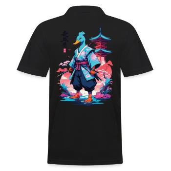 Esthétique Samurai Duck Style Vaporwave - Polo Homme - noir - Dos - Kai (181cm)