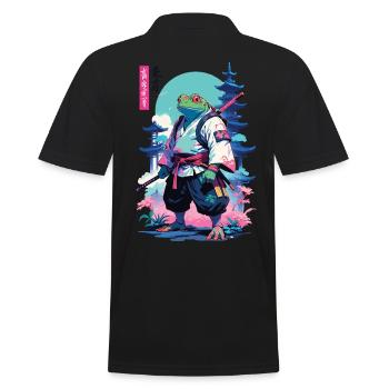 Grenouille samouraï Esthétique Style Vaporwave - Polo Homme - noir - Dos - Kai (181cm)