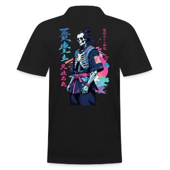 Oni Skeleton Samurai Vaporwave Aesthetic - Men's Polo Shirt - black - Back - Kai (181cm)