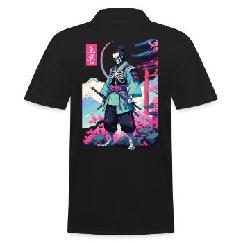 Oni Skeleton Samurai Vaporwave Aesthetic - Men's Polo Shirt - black - Back - Kai (181cm)