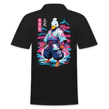 Samouraï Duck Esthétique Vaporwave Style Japon - Polo Homme - noir - Dos - Kai (181cm)