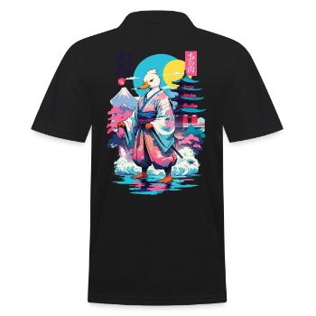 Samouraï Duck Esthétique Vaporwave Style Japonais - Polo Homme - noir - Dos - Kai (181cm)