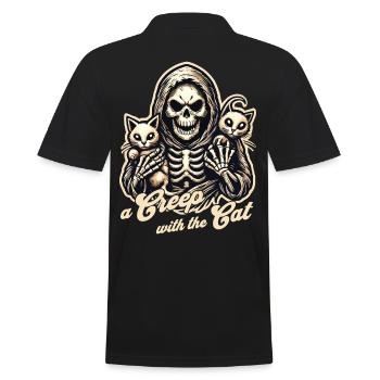 A scary with cats for Halloween fans - Men's Polo Shirt - black - Back - Kai (181cm)
