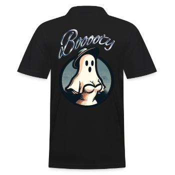 Lustiges Halloween Booty Geistermotiv - Männer Poloshirt - Schwarz - Hinten - Kai (181cm)