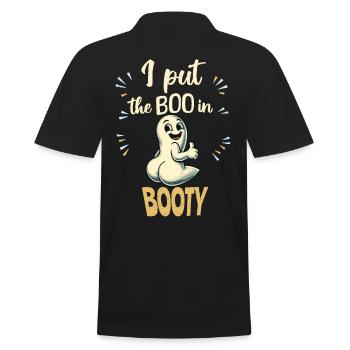 Gespenster Hintern I put the boo in booty - Männer Poloshirt - Schwarz - Hinten - Kai (181cm)
