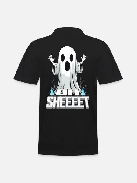 Halloween Oh Sheet Ghost Funny - Men's Polo Shirt - black