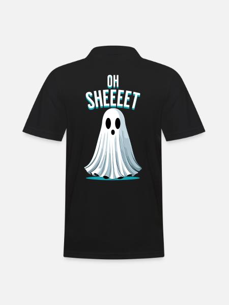 Halloween Oh Sheet Ghost Funny - Men's Polo Shirt - black