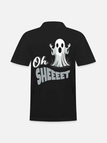 Funny Halloween Oh Sheet Ghost - Men's Polo Shirt - black