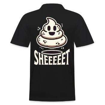 Lustiger Halloween Geist Haufen Motiv - Männer Poloshirt - Schwarz - Hinten - Kai (181cm)