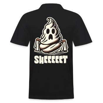 Halloween Caca Drôle Feuille Fantôme - Polo Homme - noir - Dos - Kai (181cm)