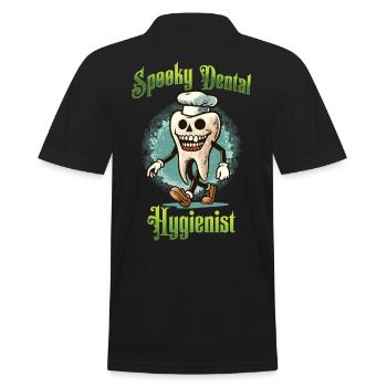 Creepy Dental Care Bad Teeth Fun - Men's Polo Shirt - black - Back - Kai (181cm)