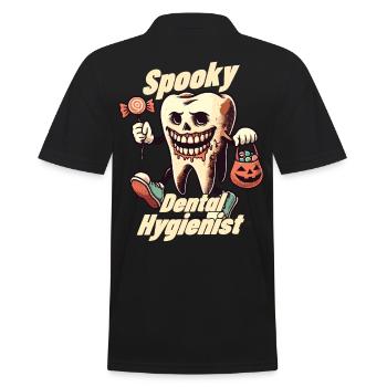 Halloween Spooky Dental Hygienist - Männer Poloshirt - Schwarz - Hinten - Kai (181cm)