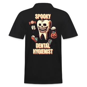 Gruselige Zahnärztliche Halloween Abenteuer - Männer Poloshirt - Schwarz - Hinten - Kai (181cm)