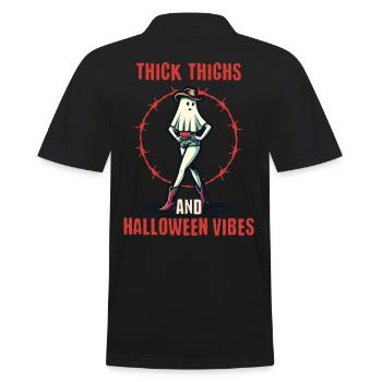 Drôle d’Halloween avec des cuisses épaisses et - Polo Homme - noir - Dos - Kai (181cm)
