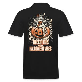 Halloween amusant avec citrouille et vibrations - Polo Homme - noir - Dos - Kai (181cm)