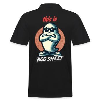Funny Halloween Boo Sheet Ghost Style - Men's Polo Shirt - black - Back - Kai (181cm)