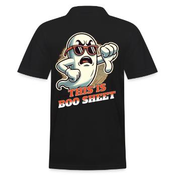 Lustiges Halloween Gespenst: This Is Boo Sheet - Männer Poloshirt - Schwarz - Hinten - Kai (181cm)