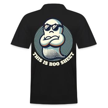 Drôle de fantôme d’Halloween : c’est la feuille Boo - Polo Homme - noir - Dos - Kai (181cm)