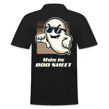 Funny Halloween Ghost This Is Boo Sheet - Men's Polo Shirt - black - Back - Kai (181cm)