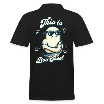 Lustiges Halloween Boo Sheet Gespenst - Männer Poloshirt - Schwarz - Hinten - Kai (181cm)