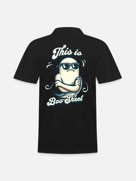Funny Halloween Boo Sheet Ghost - Men's Polo Shirt - black