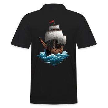 Historic Sailing Ship Adventure Romance - Men's Polo Shirt - black - Back - Kai (181cm)
