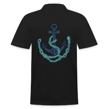 Ancre Vintage Design Hobby Pêcheur Marin - Polo Homme - noir - Dos - Kai (181cm)
