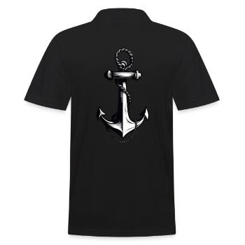 Esthétique Ancre Design Hobby Pêcheur Marin - Polo Homme - noir - Dos - Kai (181cm)
