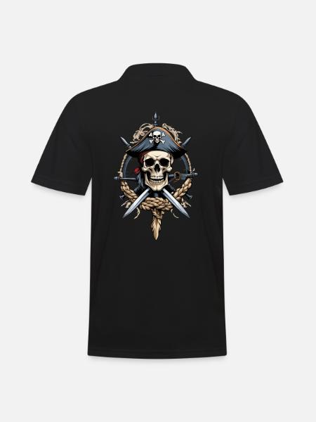 Drapeaux de pirate crâne Jolly Roger costume de pirate - Polo Homme - noir