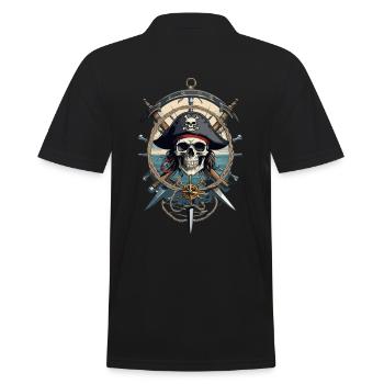 Drapeaux de pirate crâne Jolly Roger costume de pirate - Polo Homme - noir - Dos - Kai (181cm)