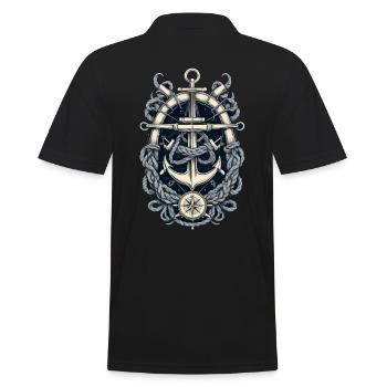 Aesthetic Anchor Design - Men's Polo Shirt - black - Back - Kai (181cm)