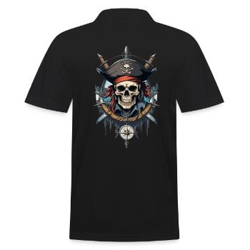 Drapeaux de pirate crâne Jolly Roger costume de pirate - Polo Homme - noir - Dos - Kai (181cm)