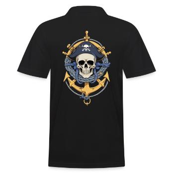 Drapeaux de pirate crâne Jolly Roger costume de pirate - Polo Homme - noir - Dos - Kai (181cm)