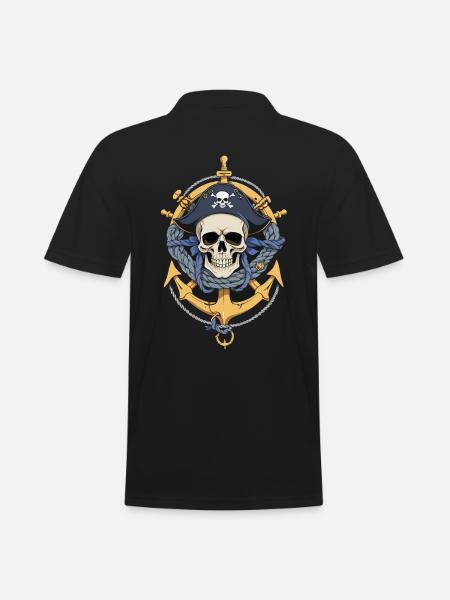 Drapeaux de pirate crâne Jolly Roger costume de pirate - Polo Homme - noir