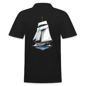 Segelschiff Abenteuer Auf Hoher See - Männer Poloshirt - Schwarz - Hinten - Kai (181cm)