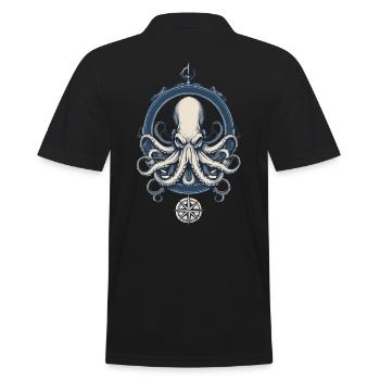 Octopus Sea Monster Fisherman Sailboat Sea Lover - Men's Polo Shirt - black - Back - Kai (181cm)