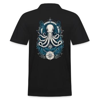 Pieuvre Mer Monstre Pêcheur Voilier Mer - Polo Homme - noir - Dos - Kai (181cm)